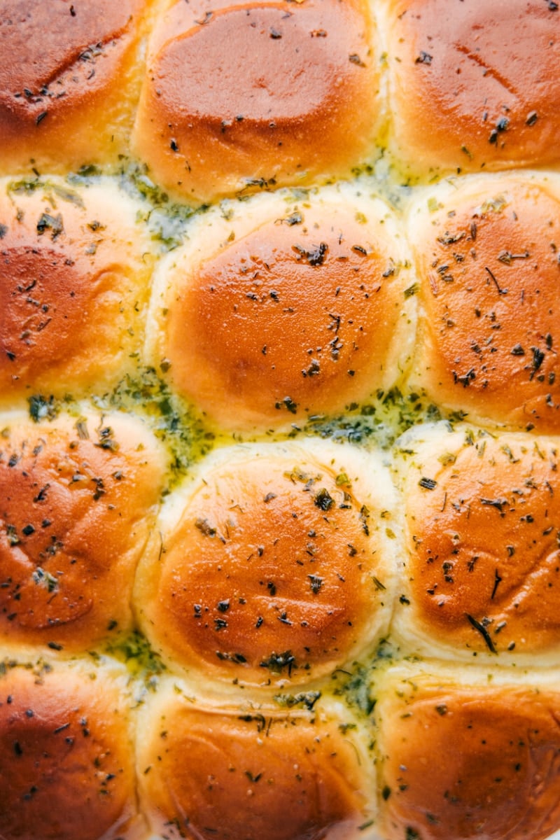 Up-close overhead image of the appetizer ready to be served