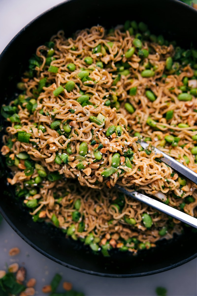 Overhead image of Peanut Butter Ramen