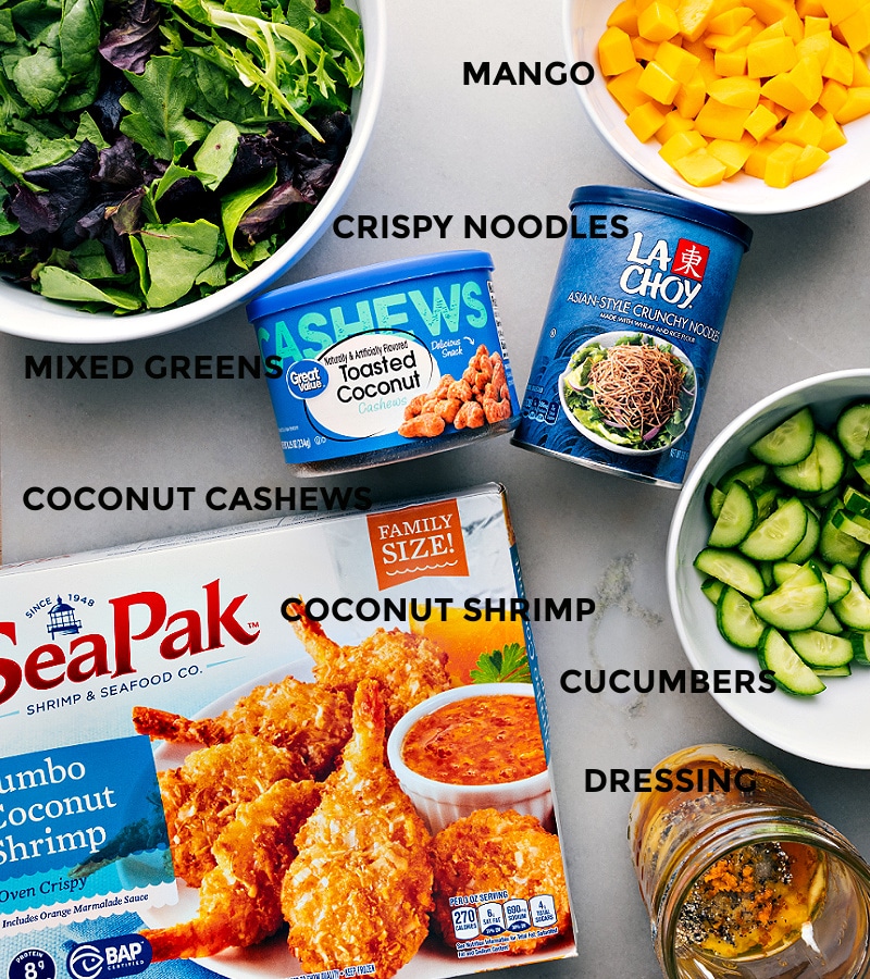 Ingredient shot: All the elements of Coconut Shrimp Salad