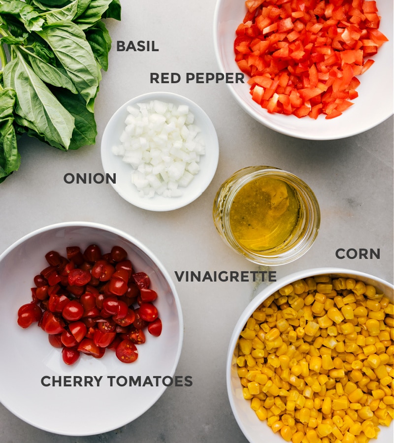 Ingredient shot: the elements of Tomato and Corn Salad