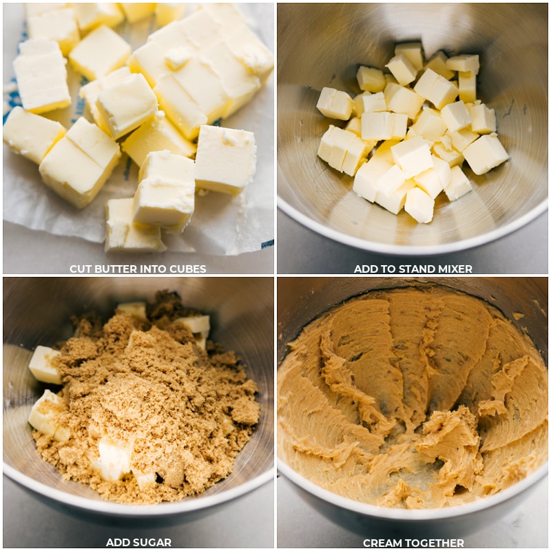 Process shots-- images of the butter and sugars being creamed together