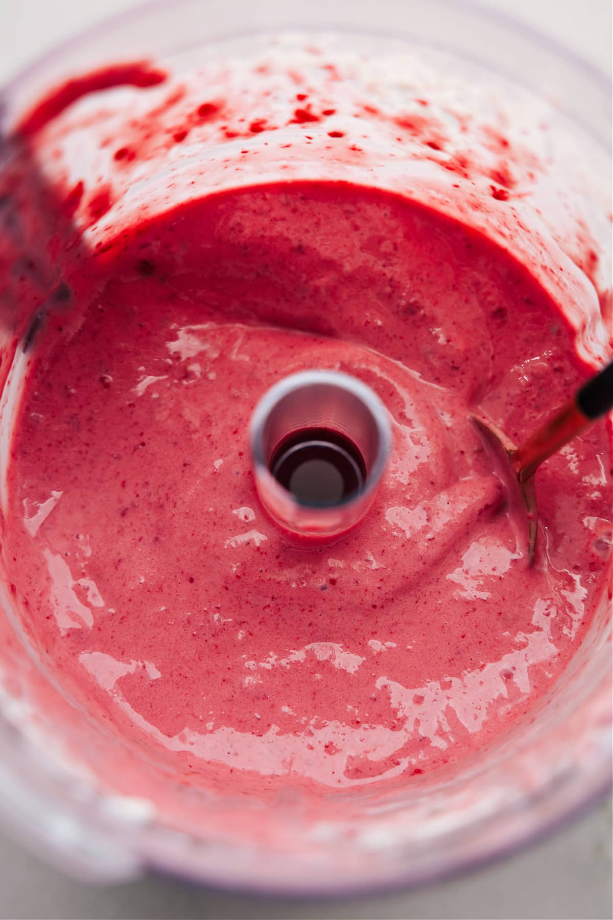 The blended ingredients in a food processor ready to be served.