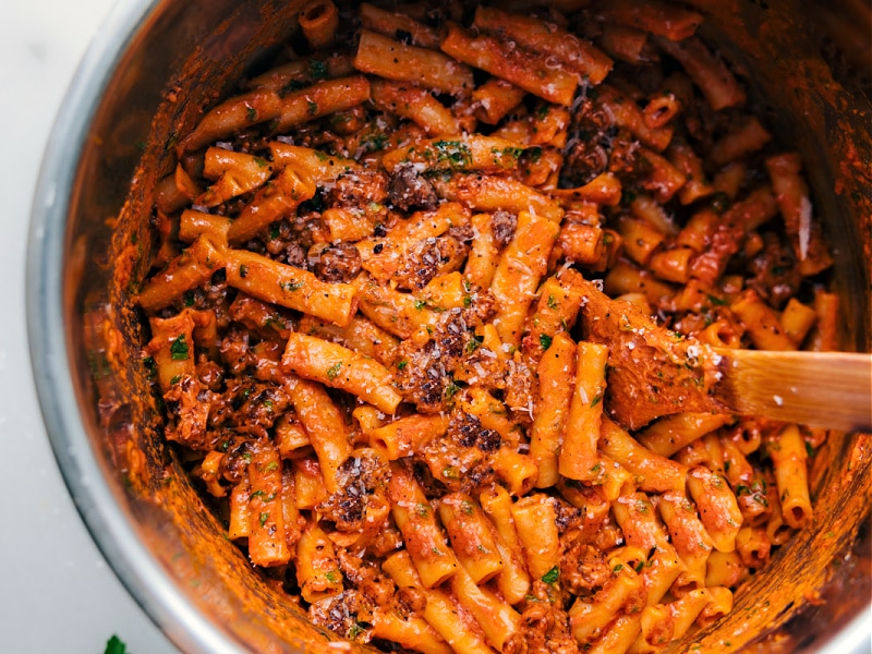 Overhead image of the dish in the pot ready to be enjoyed