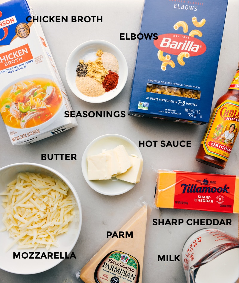 PROCESS INGREDIENT SHOTS OF THE INGREDIENTS THAT GO INTO INSTANT POT MAC AND CHEESE