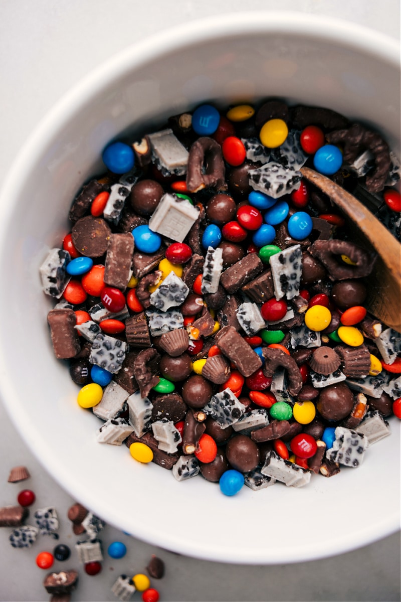 Up-close overhead image of Candy Salad, ready to be enjoyed