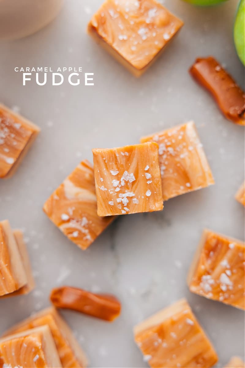 Overhead view of Caramel Apple Fudge