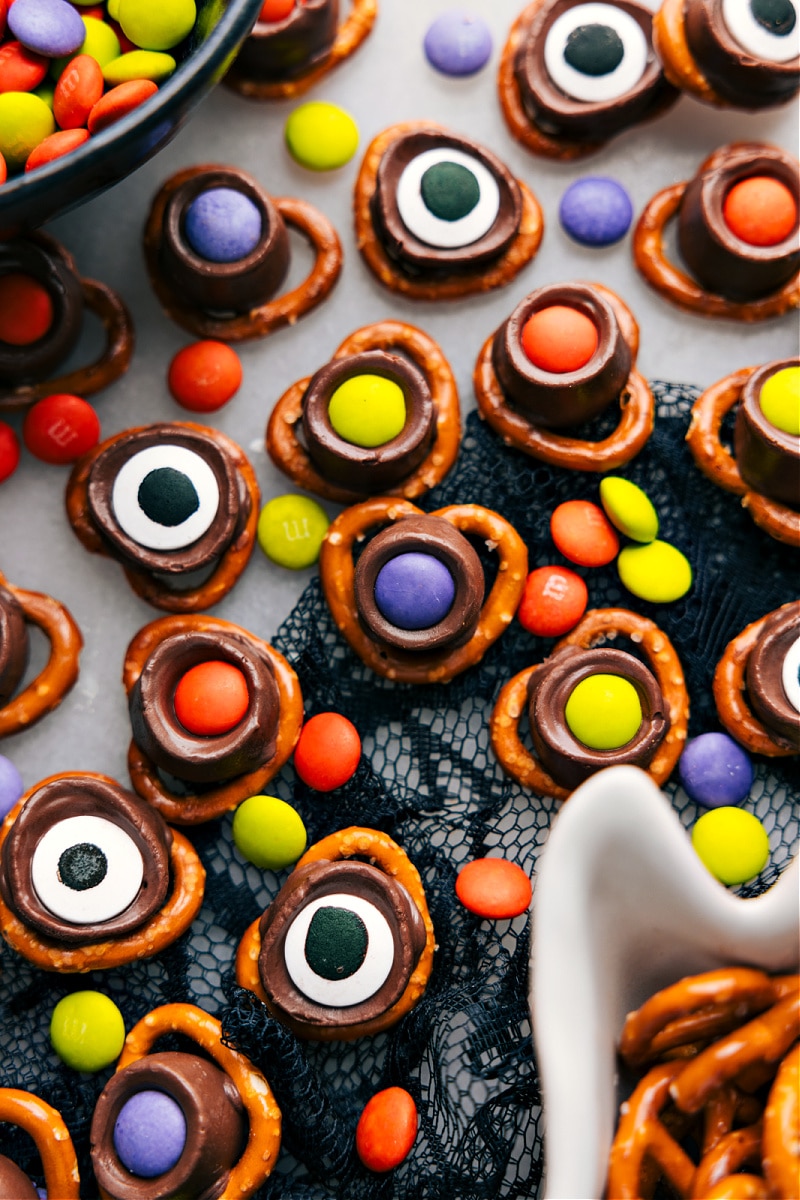 Overhead image of the monster eyeballs