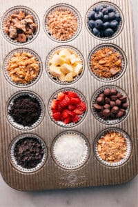 Various toppings used in your fully customizable dessert pie bar.