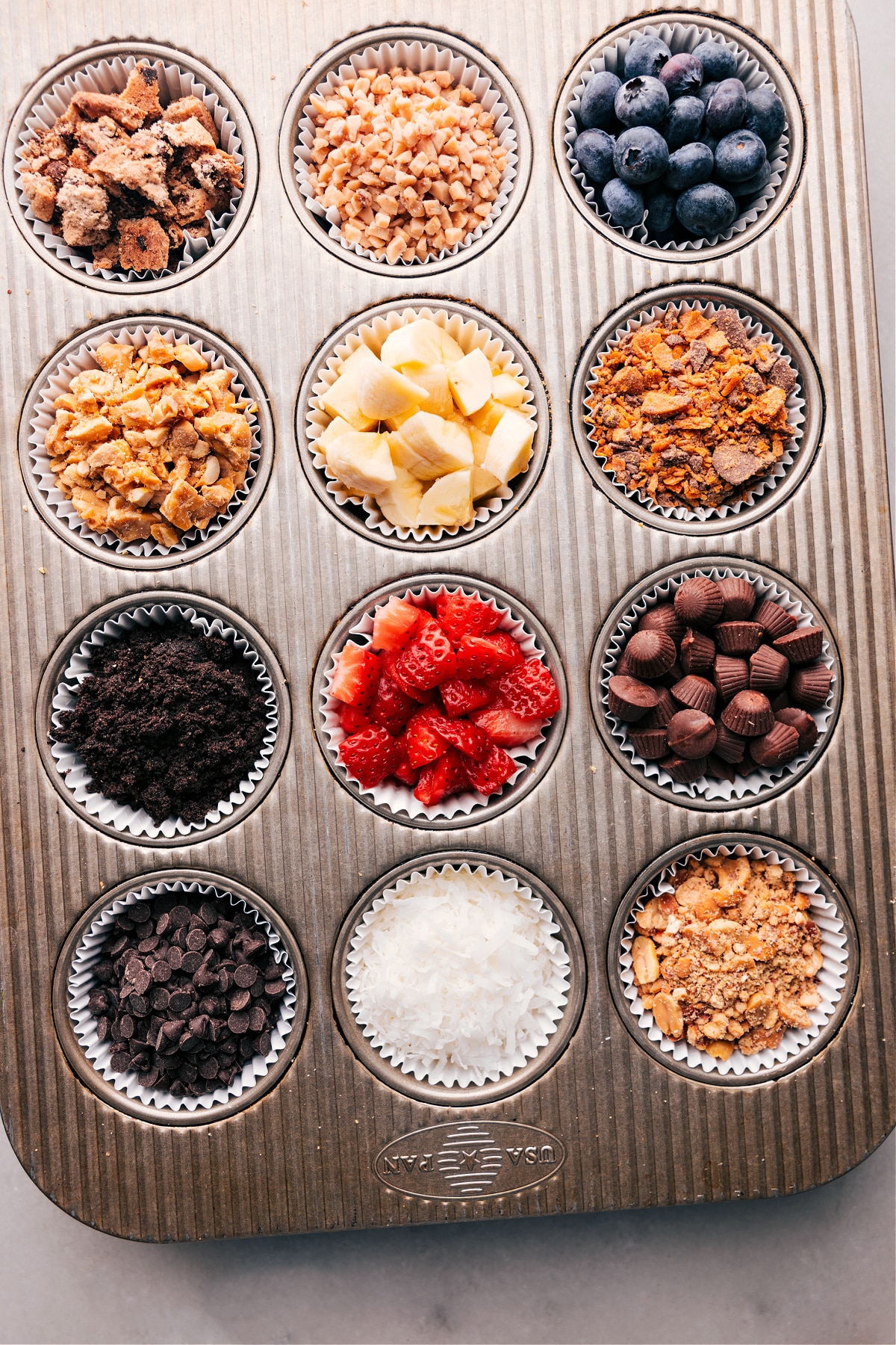 Various toppings used in your fully customizable Dessert Pie Bar.
