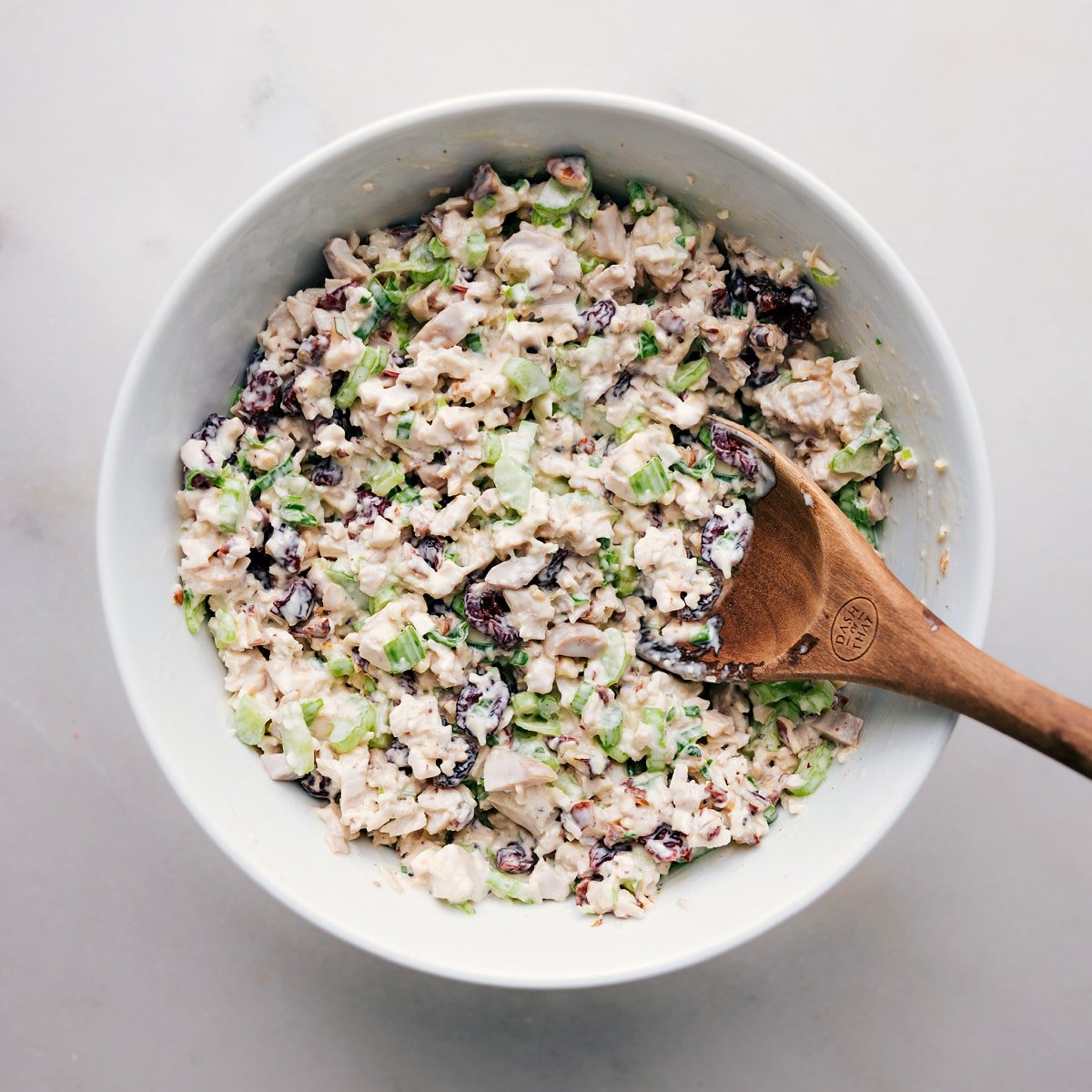 Finished Rosemary Chicken Salad recipe, rich with textures and flavors, beckoning to be savored.