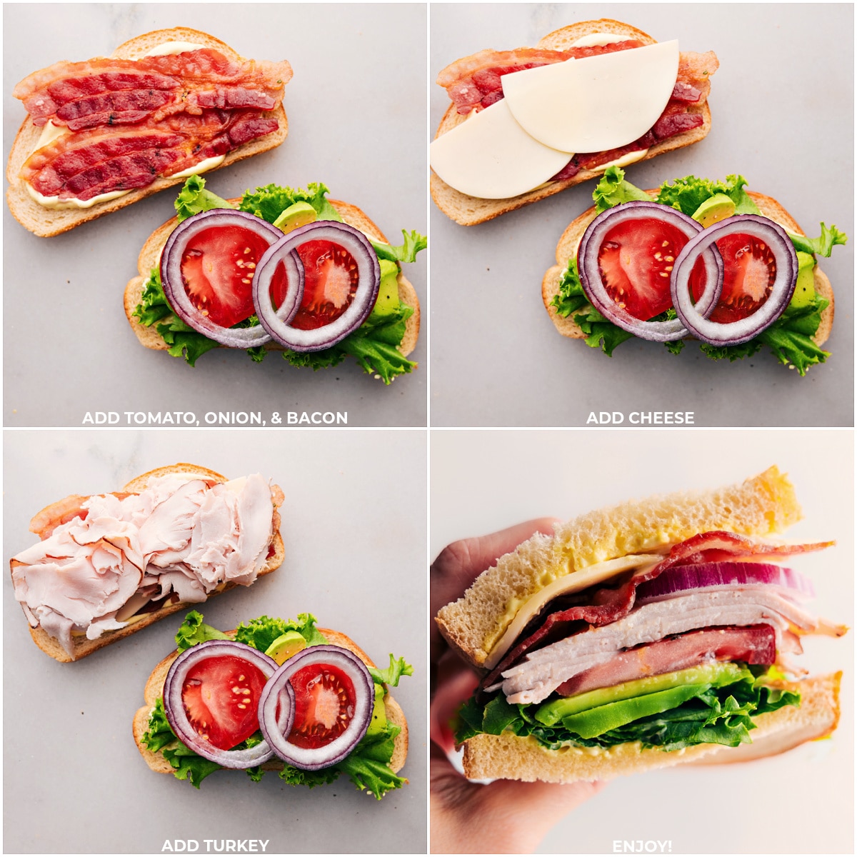Assembling the best-tasting Bacon Avocado Turkey Sandwich