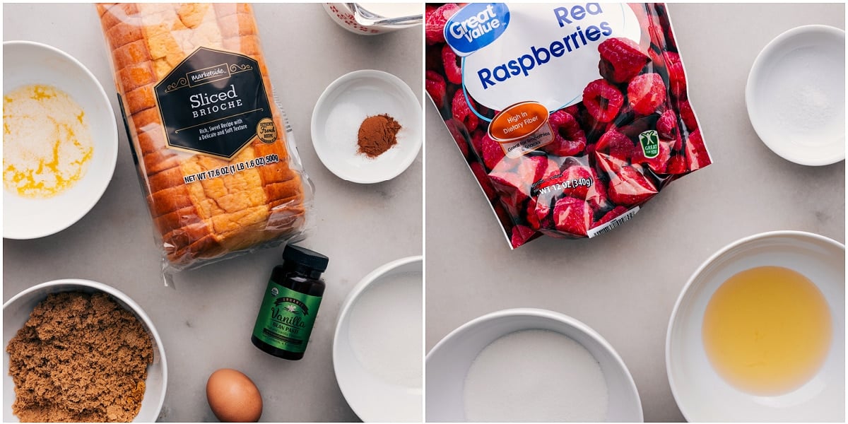 Ingredients laid out to prepare this dessert.