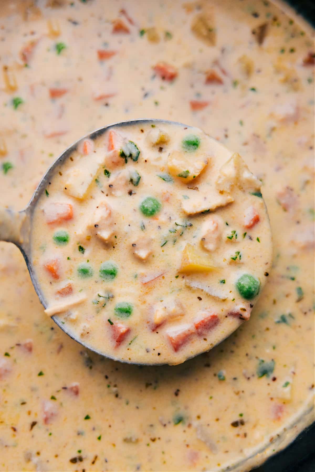 Up-close image of the dish with a big scoop out, ready to be enjoyed.