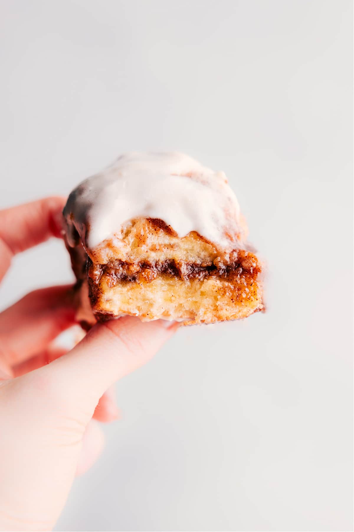 Inner layers of the roll and glaze. 