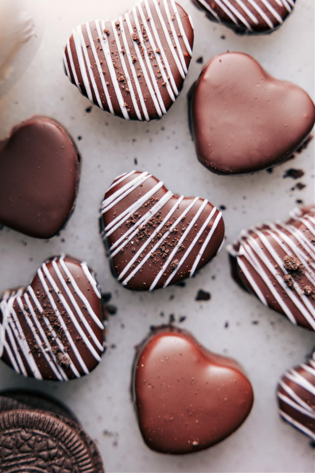 Heart Oreo Truffles ready to be enjoyed.