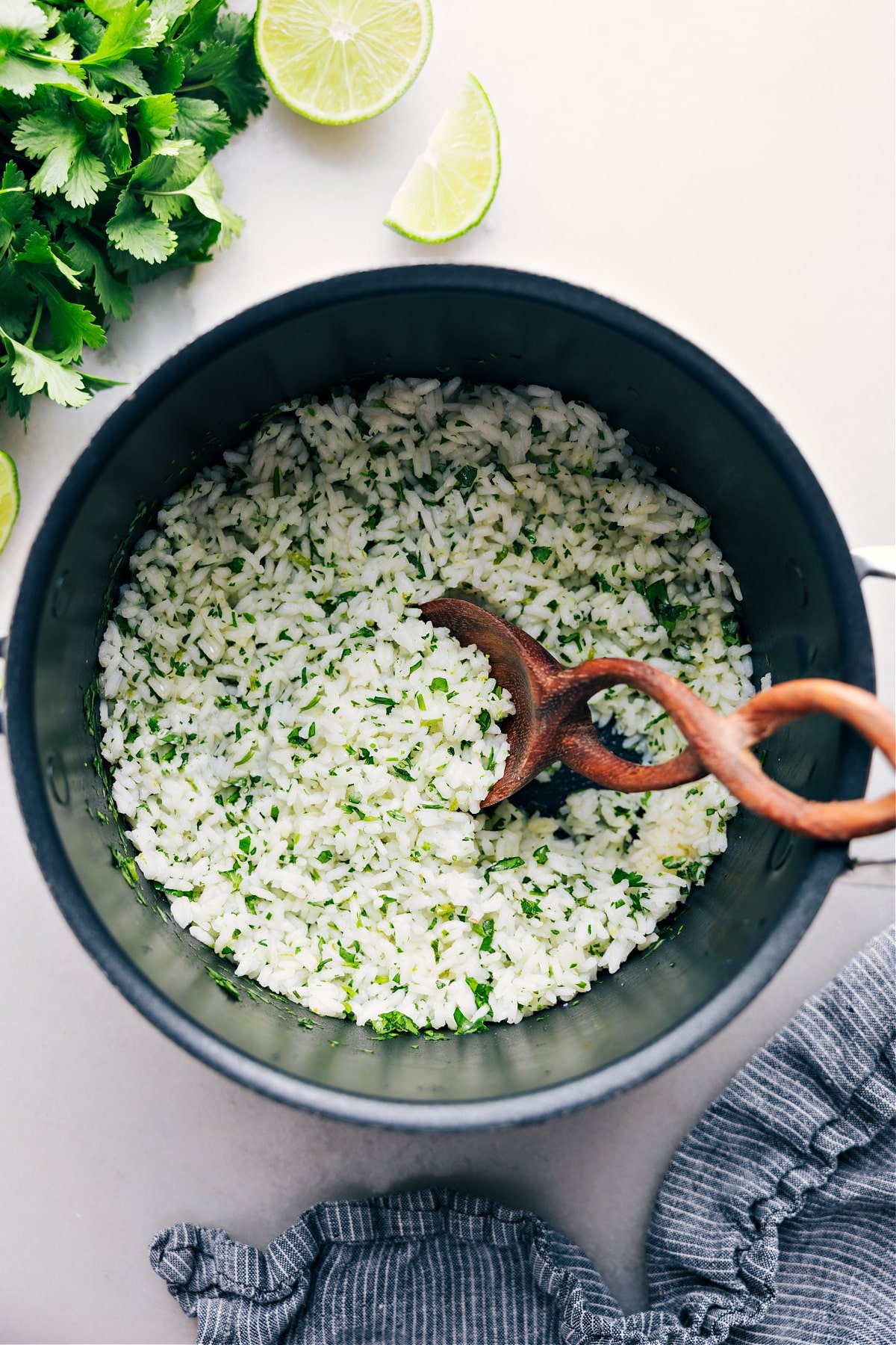 Cilantro Lime Rice in the pot ready to be served.