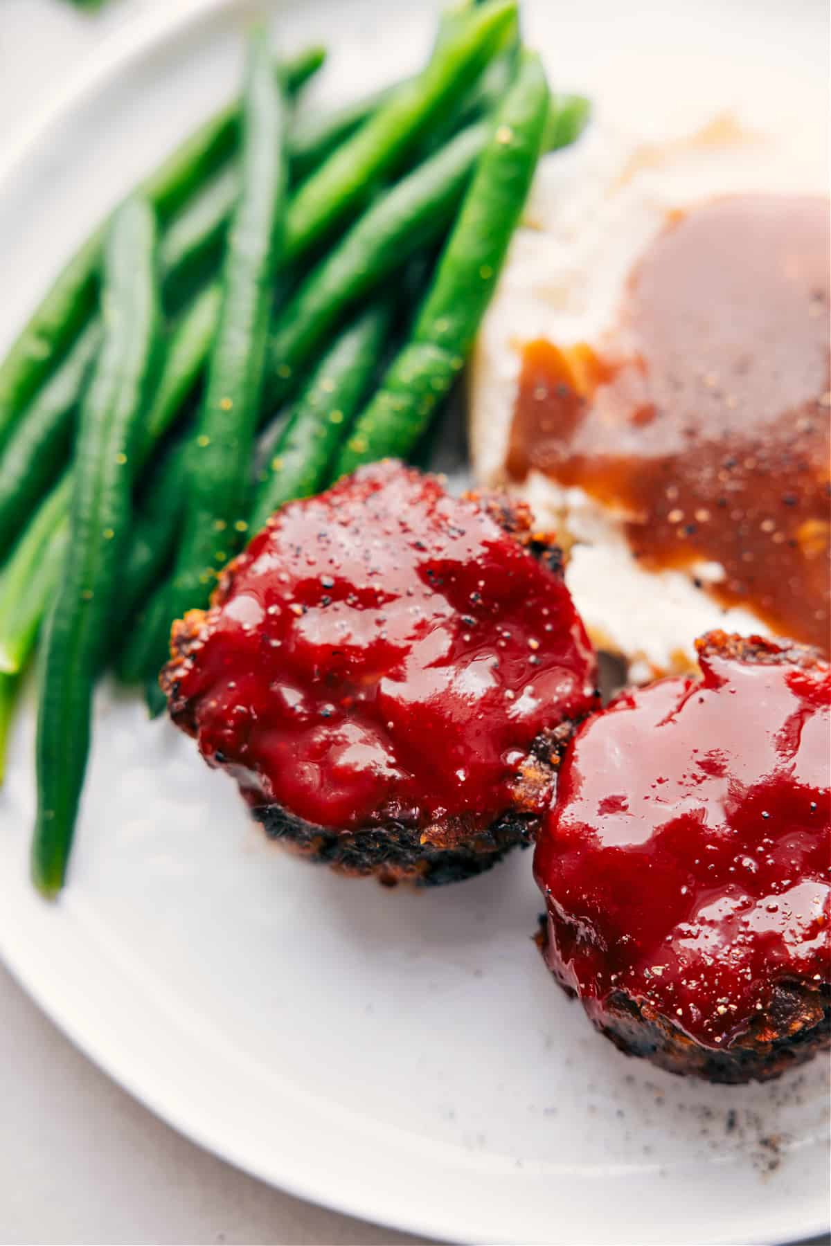 Mini Meatloaf recipe on a plate ready to. be enjoyed.