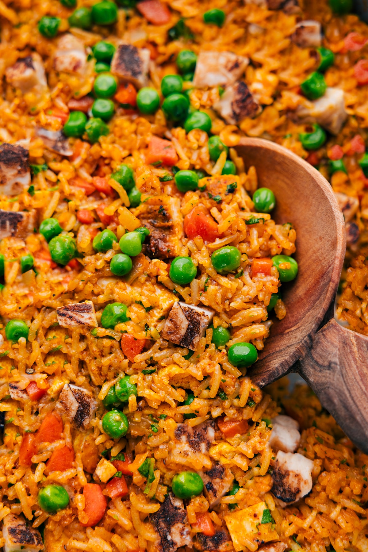 Curry Chicken and Rice in the pot.