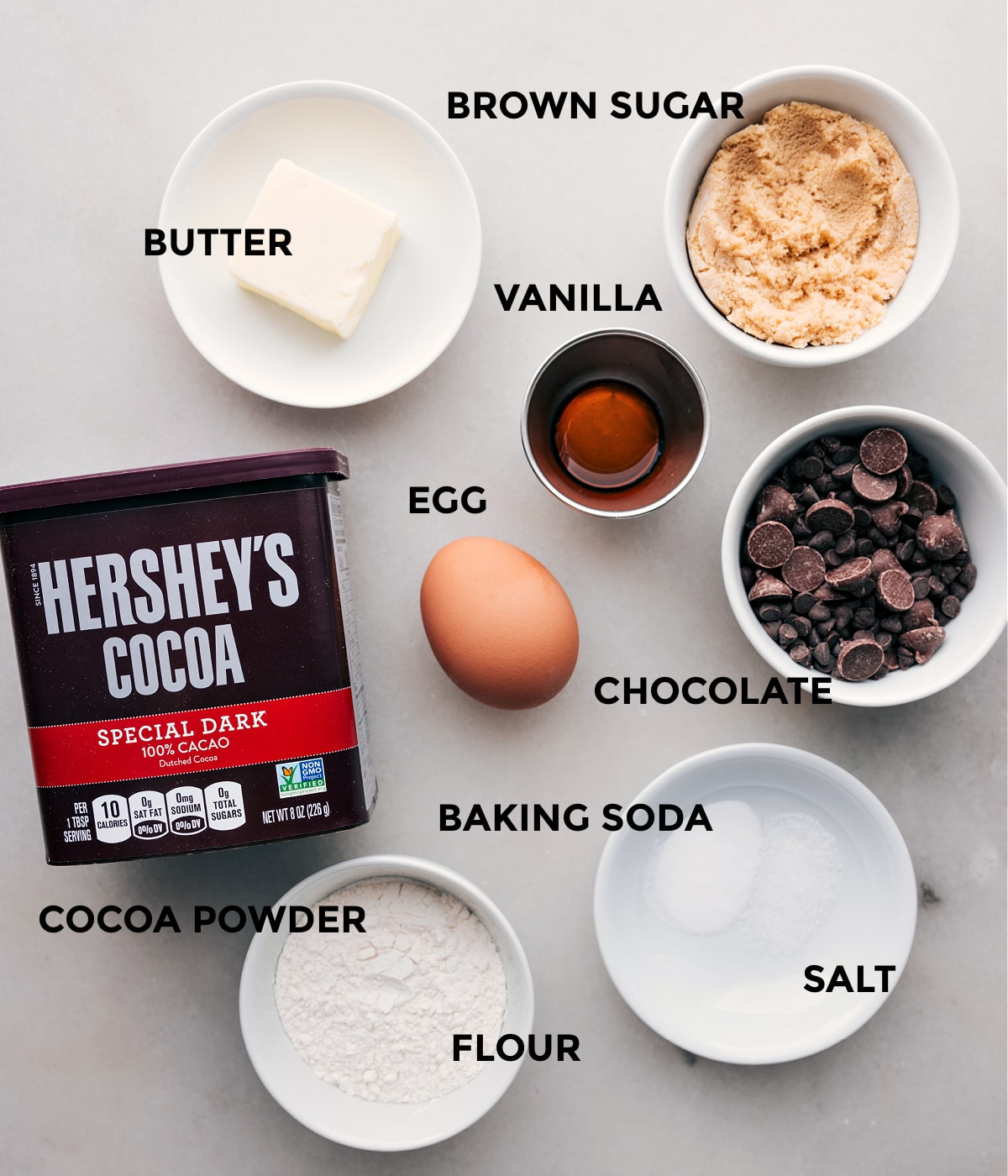 Ingredients used in this dessert prepped out for easy assembly.