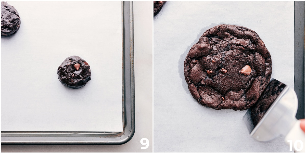 Baking up the treat on a sheet pan.