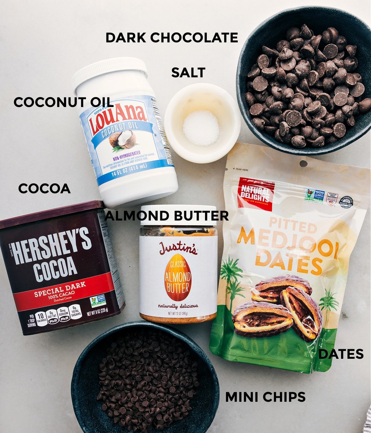 All the ingredients in this recipe prepped out for easy assembly.