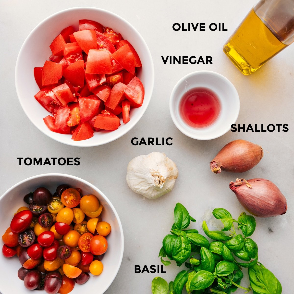 Ingredients in this recipe prepped out for easy assembly.