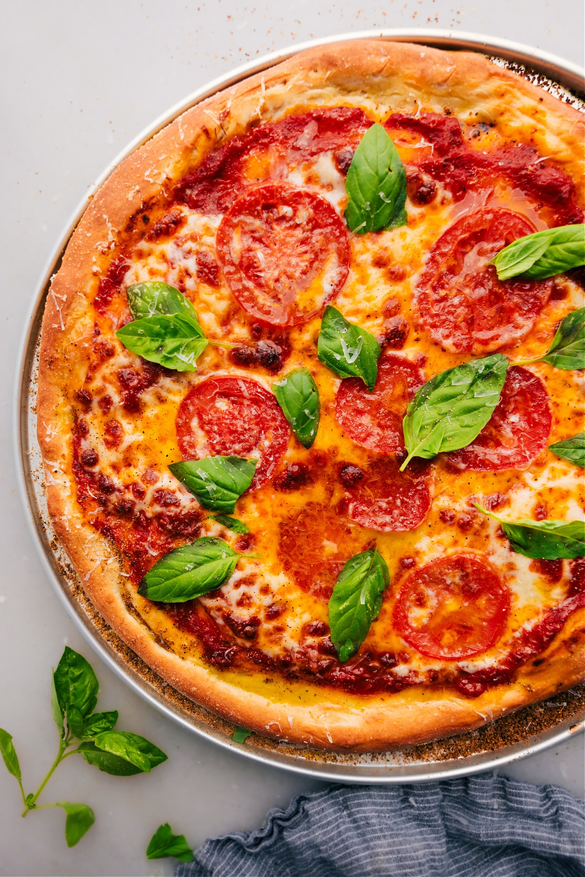 The Best Pizza Dough Recipe Enjoy this pizza dough recipe baked with cheese, tomatoes, and fresh basil.