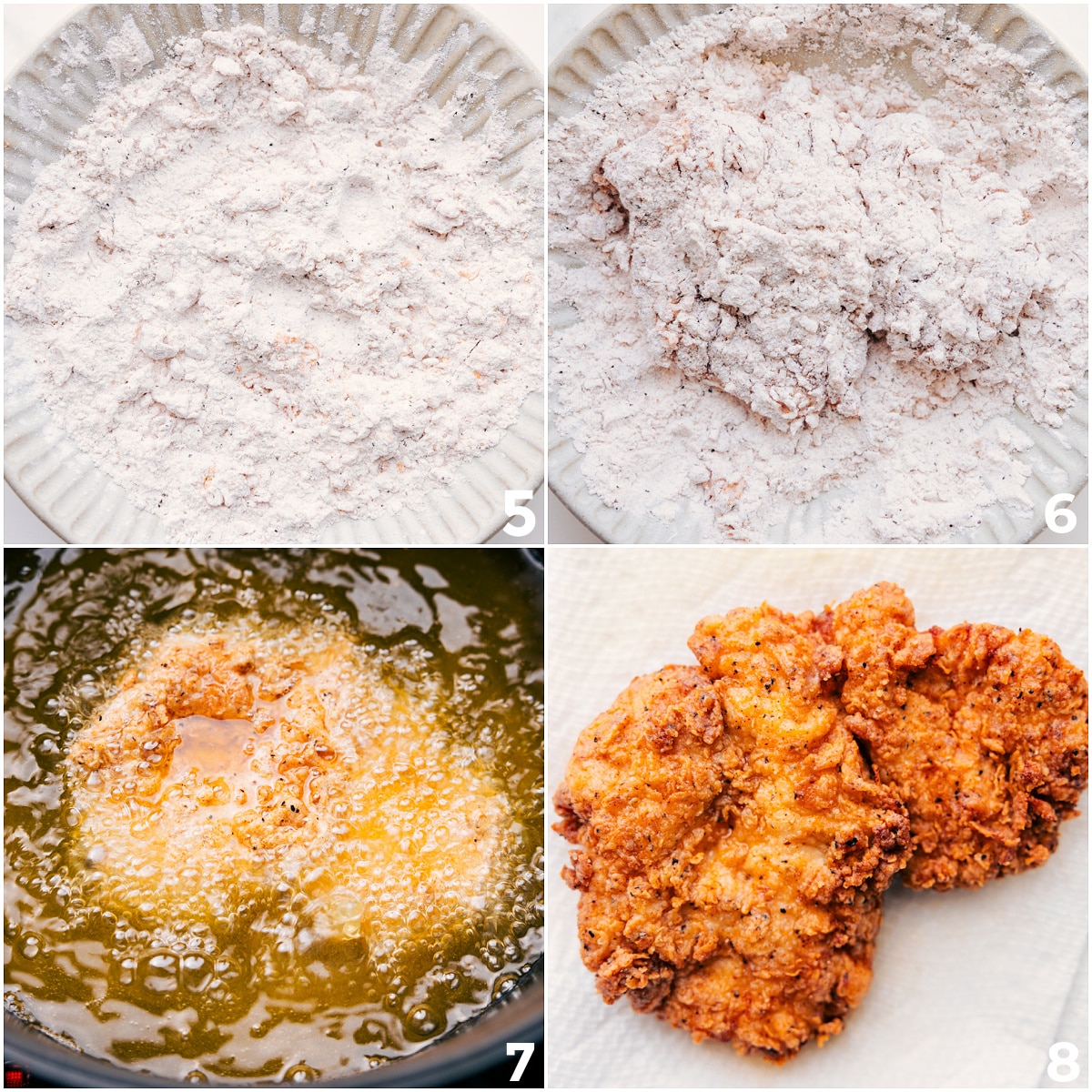 Chicken coated in dry rub and fried until golden and crispy.