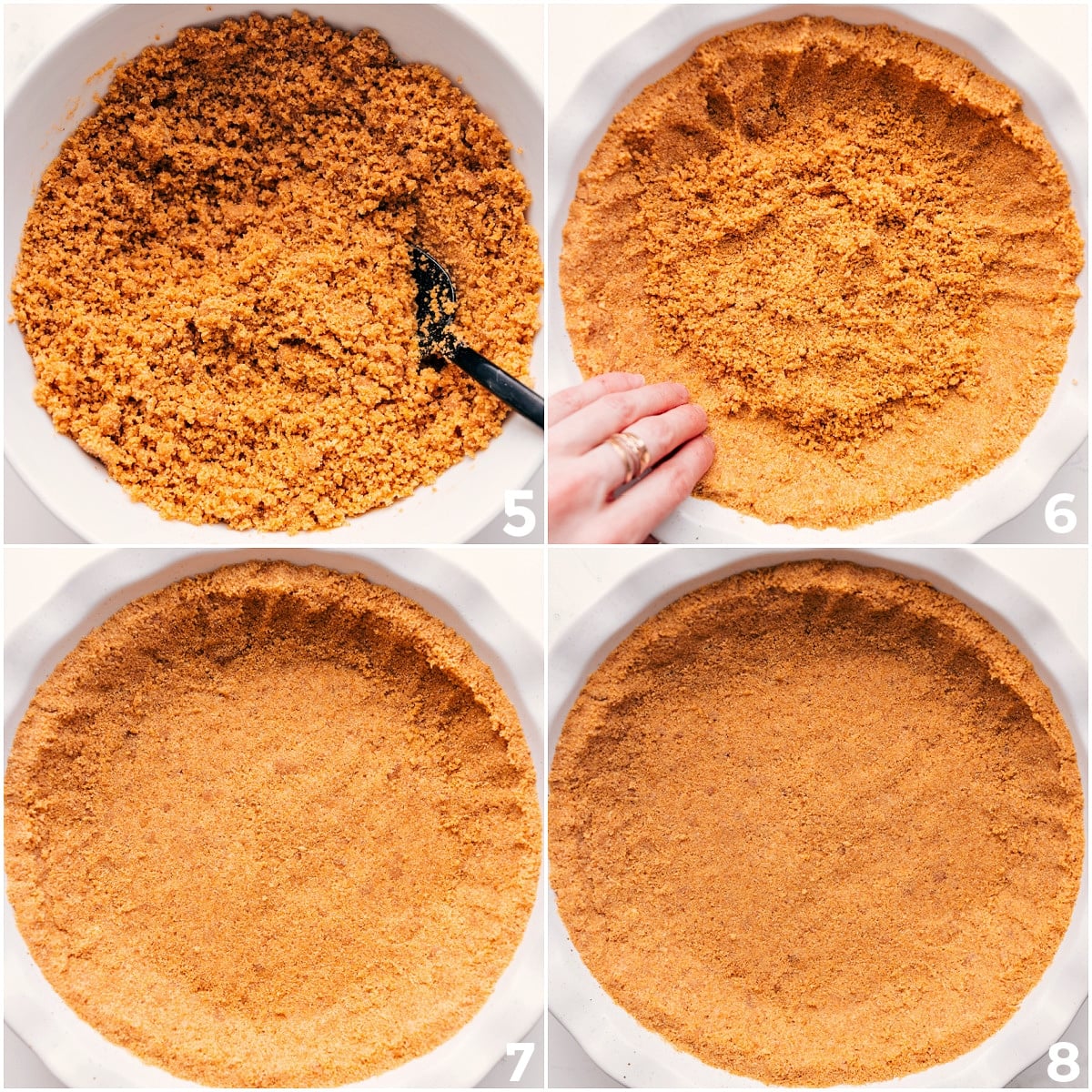Baking The Crust For This Graham Cracker Pie Crust Recipe The graham pressed into the pan and baked to perfection.