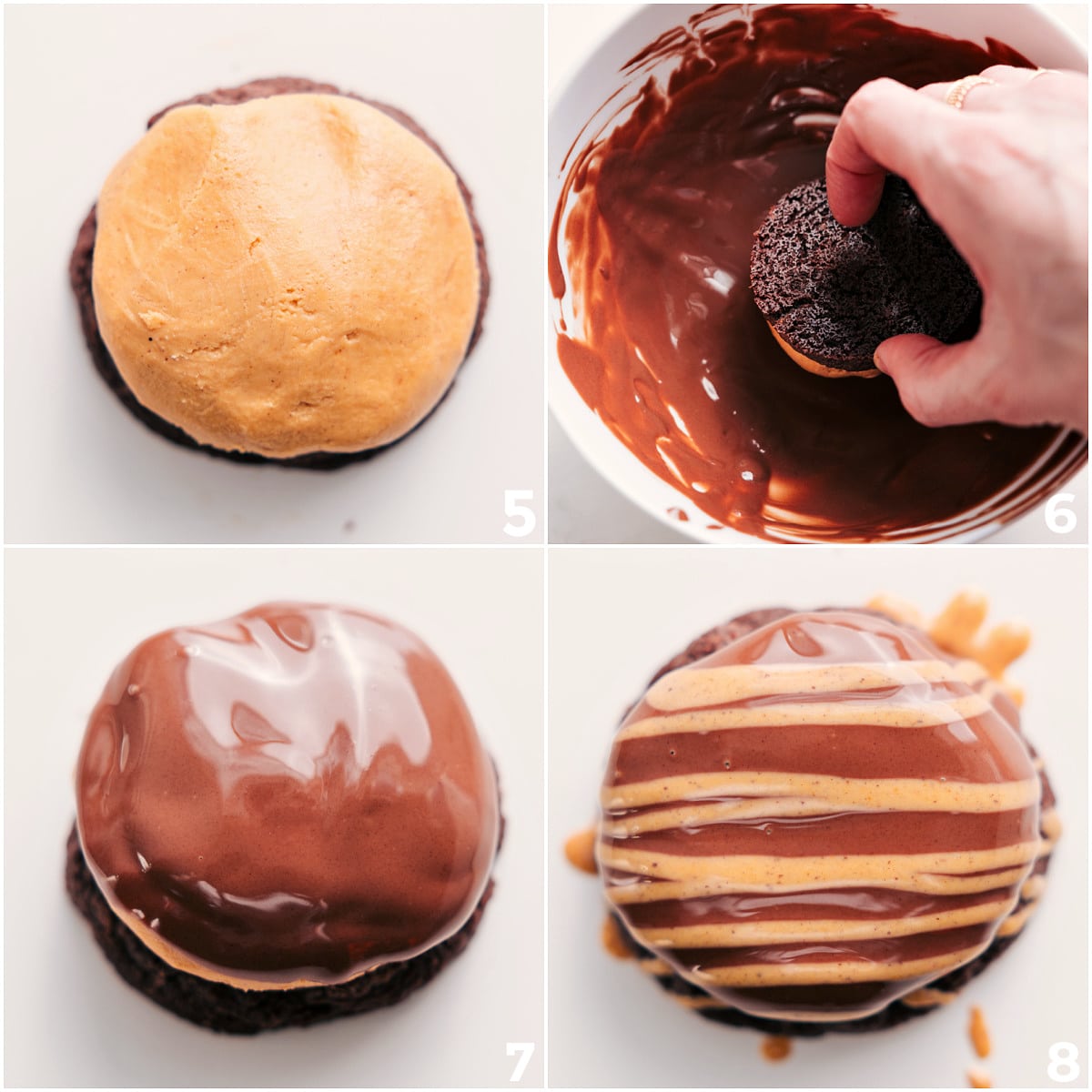 Peanut Butter And Chocolate Layered Cookie Recipe The baked cookies layered with the peanut butter layer and topped with chocolate.