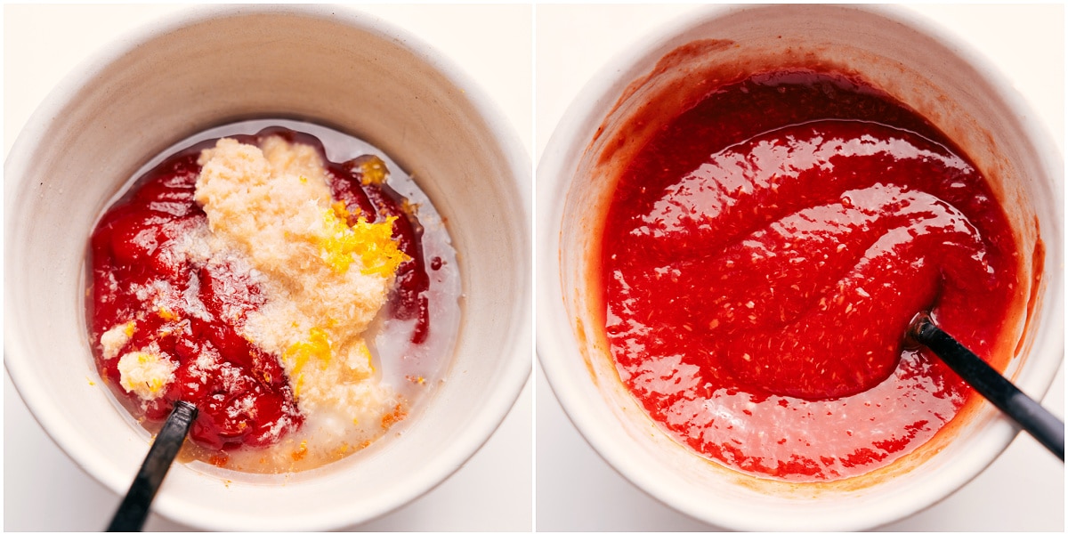 How To Make This Cocktail Sauce Recipe All the ingredients for this cocktail sauce recipe added into a bowl and whisked together for an easy and delicious sauce.