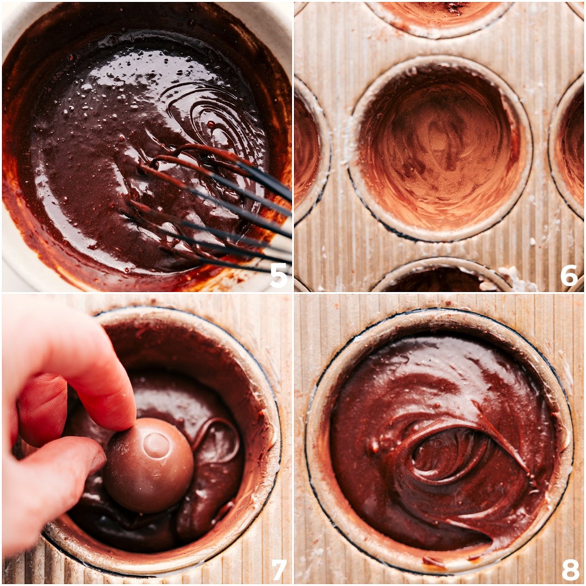 Copycat Chilis Lava Cake Is The Most Decadent Dessert Chocolate and egg mixture whisked together, then poured into muffin tins with chocolate bowls in the center.