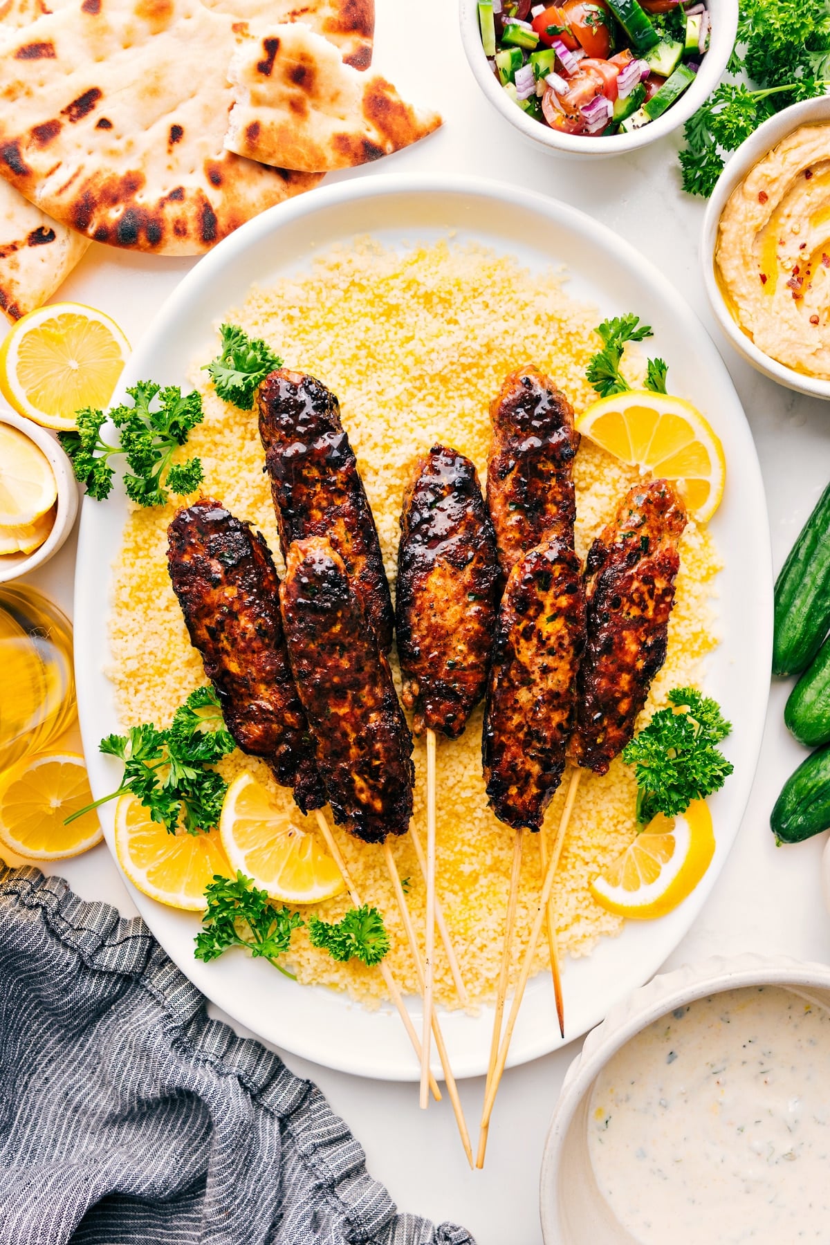 Easy Chicken Kofta Easy chicken recipes: chicken kofta on a bed of couscous.