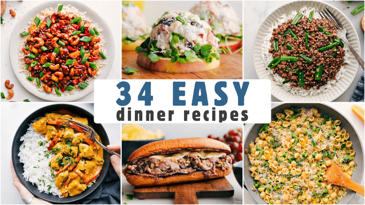 34 Easy Dinner Recipes round-up photo.