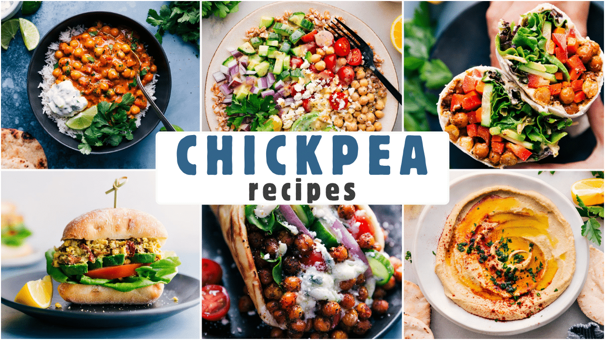24 Easy Chickpea Recipes Chickpea Recipes roundup collage.