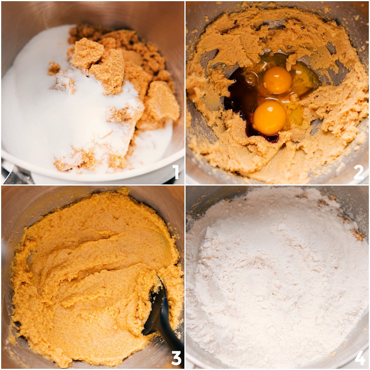 How To Make This Recipe For Macadamia Nut White Chocolate Wet ingredients for this recipe for Macadamia Nut White Chocolate Cookies whisked together with the dry ingredients added on top.