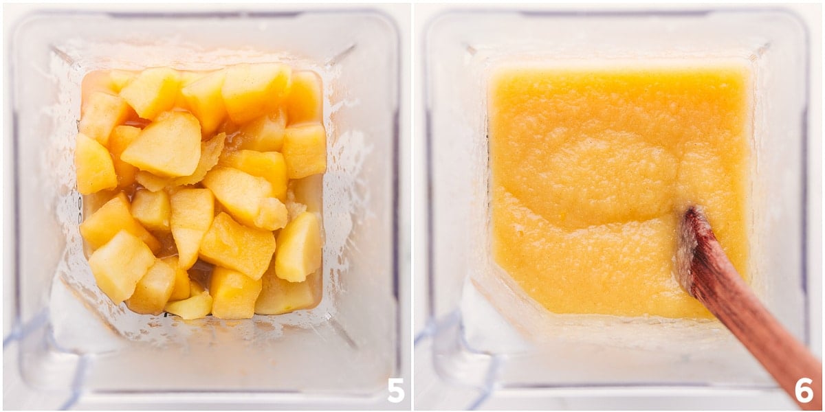 The mix added into a blender to blend until smooth.